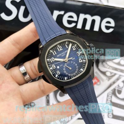 Best Quality Copy Patek Philippe Aquanaut Blue Face Blue Rubber Strap Men's Watch